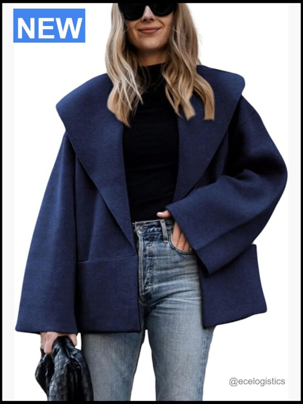Oversized Shawl Collar Cardigan Cropped Knit Open Front Sweater